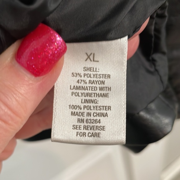 Like New Faux Leather Jacket by Roz & ALI - Picture 4 of 6